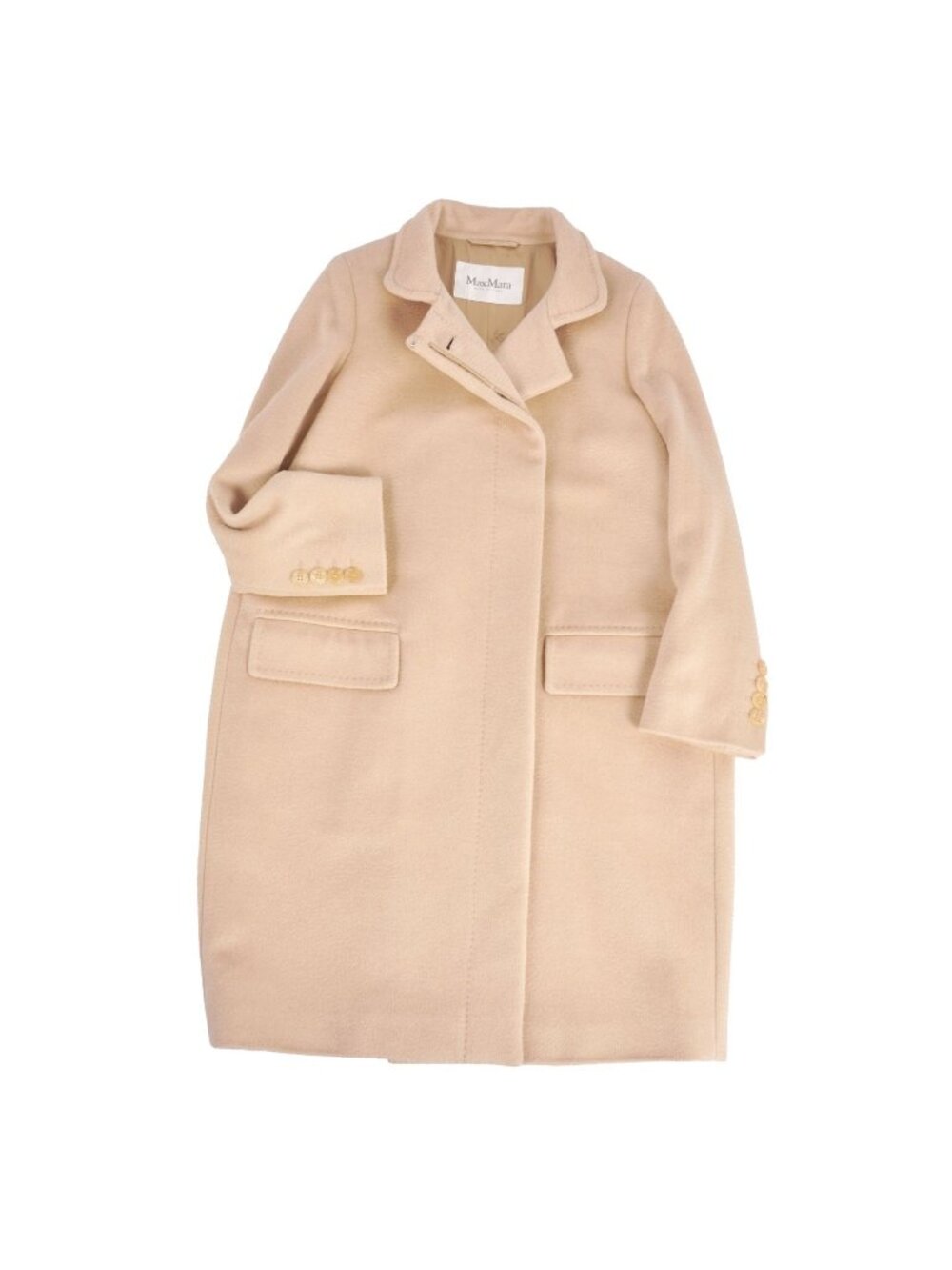 Max Mara Coat Long White Tag Camel Beige